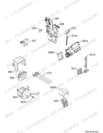 Взрыв-схема стиральной машины Aeg L6FBG844P - Схема узла Electrical equipment 268